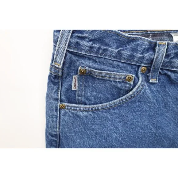 Vintage Y2K 2004 Carhartt Mens 38x34 Faded Spell Out Flannel Lined Denim Jeans